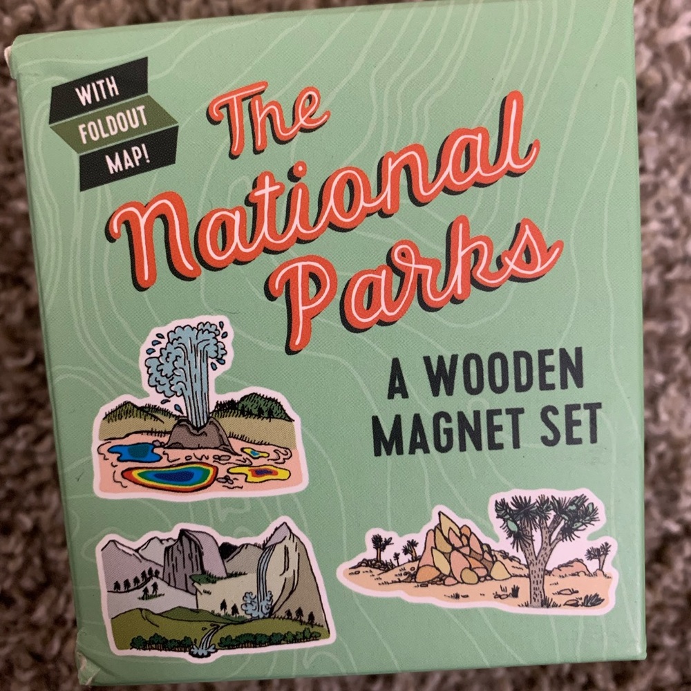 The National Parks Wooden Magnet Set